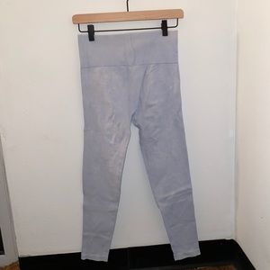 blue ribbed leggings